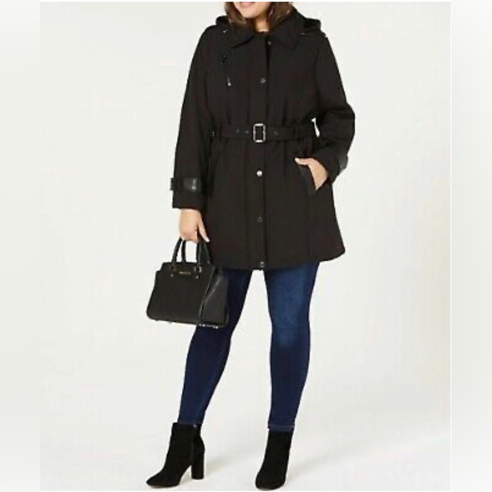 Michael Kors Women's trench Water-resistant hooded Raincoat jacket